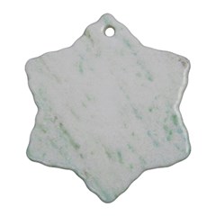 Greenish Marble Texture Pattern Snowflake Ornament (Two Sides)