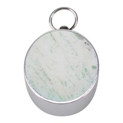 Greenish Marble Texture Pattern Mini Silver Compasses