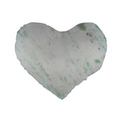 Greenish Marble Texture Pattern Standard 16  Premium Flano Heart Shape Cushions