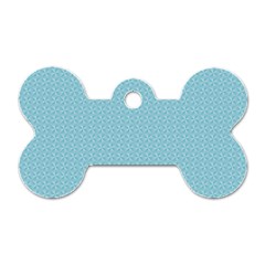 Blue Pattern Dog Tag Bone (one Side) by paulaoliveiradesign