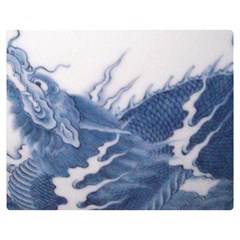 Blue Chinese Dragon Double Sided Flano Blanket (medium)  by paulaoliveiradesign