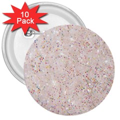white sparkle glitter pattern 3  Buttons (10 pack) 