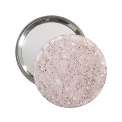 white sparkle glitter pattern 2.25  Handbag Mirrors