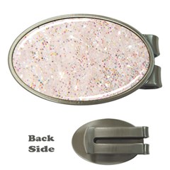 white sparkle glitter pattern Money Clips (Oval) 