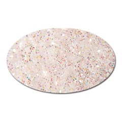 white sparkle glitter pattern Oval Magnet