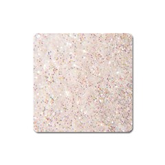 white sparkle glitter pattern Square Magnet