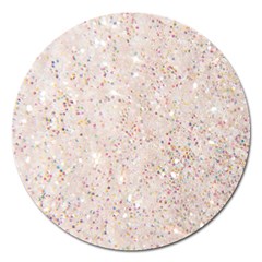 white sparkle glitter pattern Magnet 5  (Round)