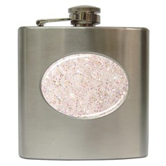 White Sparkle Glitter Pattern Hip Flask (6 Oz) by paulaoliveiradesign