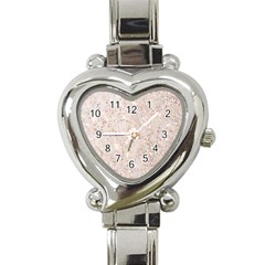 white sparkle glitter pattern Heart Italian Charm Watch