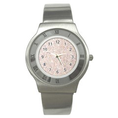white sparkle glitter pattern Stainless Steel Watch