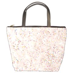 white sparkle glitter pattern Bucket Bags