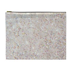 white sparkle glitter pattern Cosmetic Bag (XL)