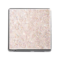 white sparkle glitter pattern Memory Card Reader (Square)