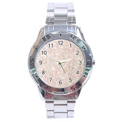white sparkle glitter pattern Stainless Steel Analogue Watch
