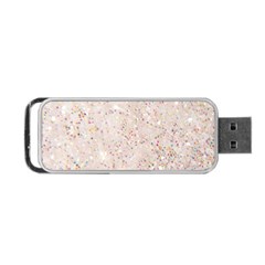 white sparkle glitter pattern Portable USB Flash (One Side)