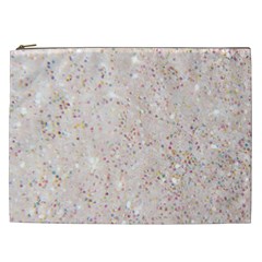 white sparkle glitter pattern Cosmetic Bag (XXL) 