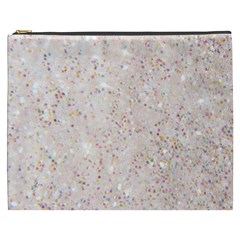 white sparkle glitter pattern Cosmetic Bag (XXXL) 