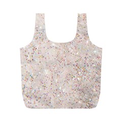 white sparkle glitter pattern Full Print Recycle Bags (M) 