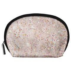 white sparkle glitter pattern Accessory Pouches (Large) 