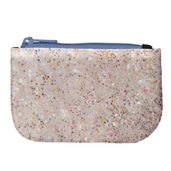 white sparkle glitter pattern Large Coin Purse