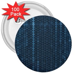 Blue Sparkly Sequin Texture 3  Buttons (100 Pack)  by paulaoliveiradesign