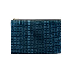 Blue Sparkly Sequin Texture Cosmetic Bag (medium)  by paulaoliveiradesign