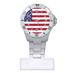 Flag Of The United States America Plastic Nurses Watch by paulaoliveiradesign