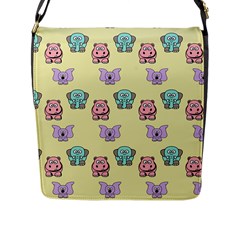 Animals Pastel Children Colorful Flap Messenger Bag (l) 