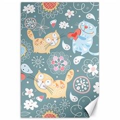 Cute Cat Background Pattern Canvas 20  X 30   by BangZart