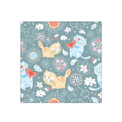 Cute Cat Background Pattern Satin Bandana Scarf