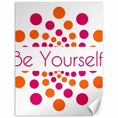 Be Yourself Pink Orange Dots Circular Canvas 12  X 16   by BangZart