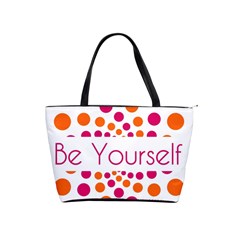 Be Yourself Pink Orange Dots Circular Shoulder Handbags by BangZart