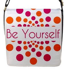 Be Yourself Pink Orange Dots Circular Flap Messenger Bag (s)