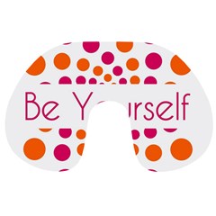 Be Yourself Pink Orange Dots Circular Travel Neck Pillows by BangZart