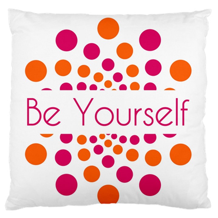 Be Yourself Pink Orange Dots Circular Standard Flano Cushion Case (Two Sides)