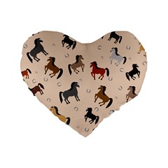 Horses For Courses Pattern Standard 16  Premium Heart Shape Cushions