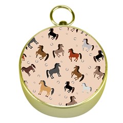 Horses For Courses Pattern Gold Compasses by BangZart