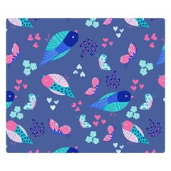 Birds And Butterflies Double Sided Flano Blanket (small) 