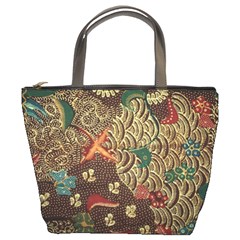 Art Traditional Flower  Batik Pattern Bucket Bags by BangZart