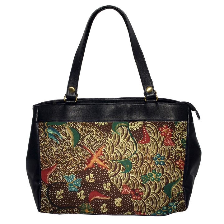 Art Traditional Flower  Batik Pattern Office Handbags (2 Sides) 