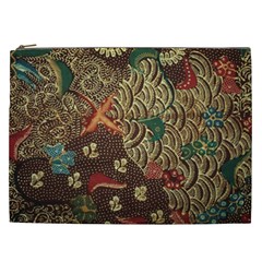 Art Traditional Flower  Batik Pattern Cosmetic Bag (xxl)  by BangZart