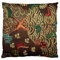 Art Traditional Flower  Batik Pattern Standard Flano Cushion Case (one Side)