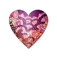 Colorful Art Traditional Batik Pattern Heart Magnet by BangZart