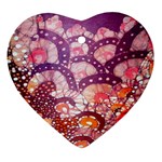 Colorful Art Traditional Batik Pattern Heart Ornament (Two Sides) Back