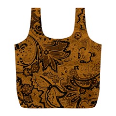 Art Traditional Batik Flower Pattern Full Print Recycle Bags (l) 