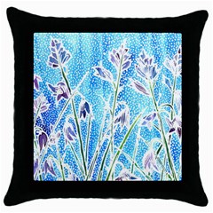 Art Batik Flowers Pattern Throw Pillow Case (black)