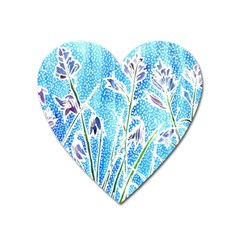 Art Batik Flowers Pattern Heart Magnet by BangZart