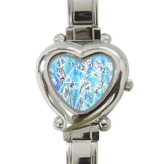 Art Batik Flowers Pattern Heart Italian Charm Watch