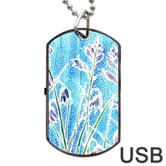 Art Batik Flowers Pattern Dog Tag Usb Flash (one Side) by BangZart