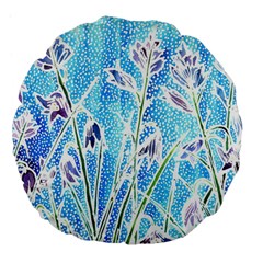 Art Batik Flowers Pattern Large 18  Premium Flano Round Cushions